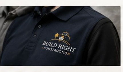 Workwear polo shirt with embroidered company logo