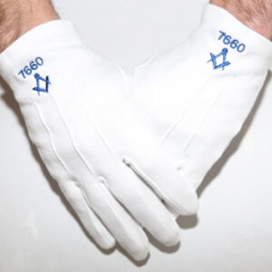 Masonic Gloves Embroidered With Lodge Number Choice of Colour